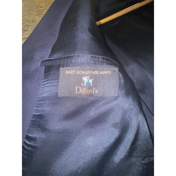 Hart Schaffner Marx Navy Gold Button Sports Coat Jacket Blazer 48R Old Money - Picture 6 of 11